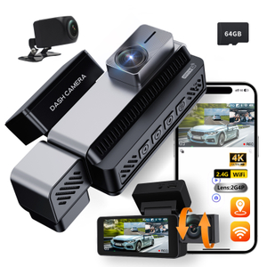 Triple Channel 3.39 Inch Front 4K Cabin 360 Degree Wifi G-sensor Parking Monitor Dashcam Car Camera