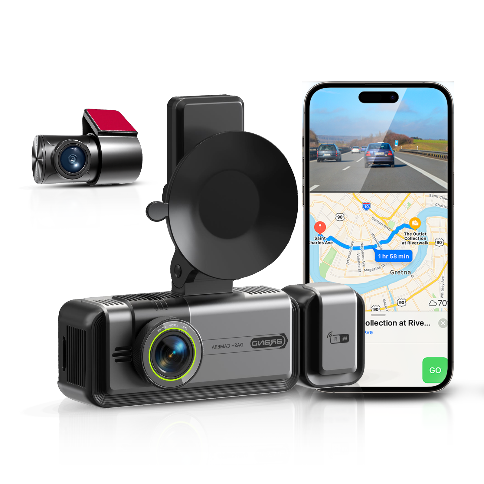 NEW 4K Triple Dashcam (MXC-866) – AI Image Recognition Multi-Lens Vehicle DVR